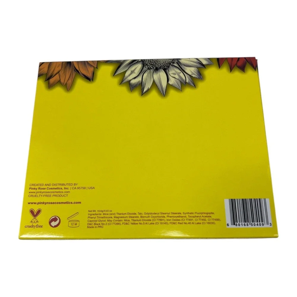 Pinky Rose Cosmetics Sunflower Eyeshadow Palette Cruelty‎ Free Makeup Beauty Y2K